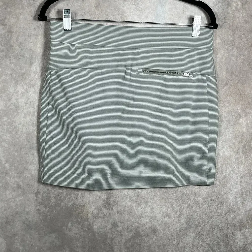 Athleta Modern Metro Midtown Skort Skirt Womens Size XS Gray Striped Drawstring‎